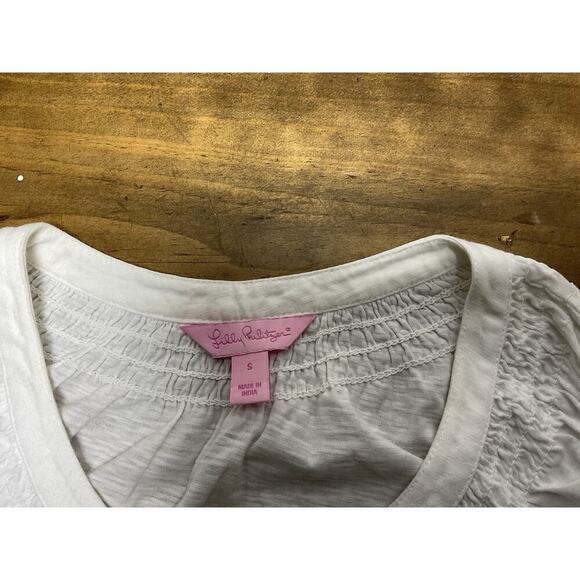 Lilly Pulitzer Essie Tank Top Women Sleeveless Split Neck Blouse Small - Picture 3 of 9